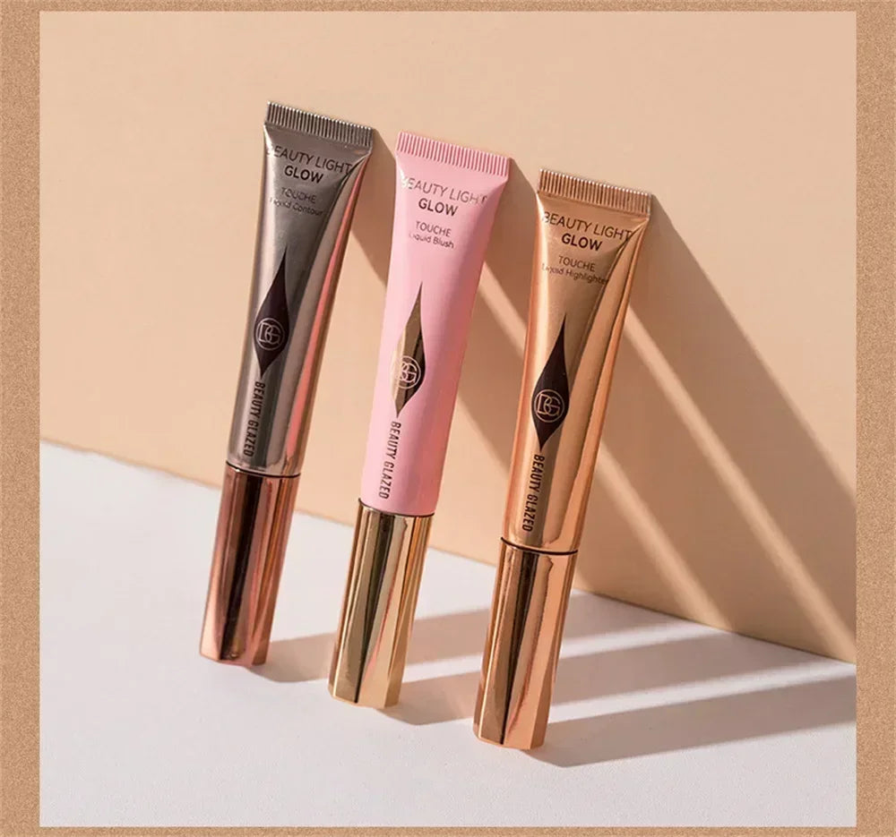 BEAUTY GLAZED 7 Colors Liquid Blush Stick Highlighter Multi Functional Make Up Pen Lip Cheek Waterproof Lasting Cosmetic