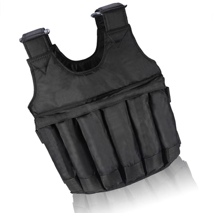Fitness Weighted Vest with 12 Pouches for Sand or Steel Plates, Made of Durable Oxford Fabric, for Weight Loss and Exercise