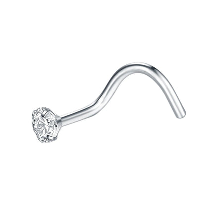 1PC Titanium 18G /20G 1.5/2/2.5/3mm Zircon Gem Nose Stud Piercing Screw Prong CZ Nostril Earring Nariz Piercings Sexy Jewelry Badiee Stylez