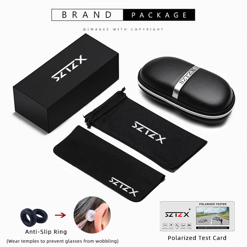 SZTZX Aluminum Rimless Photochromic Sunglasses Men Polarized Day Night Driving Glasses Chameleon Anti-Glare Sport gafas de sol