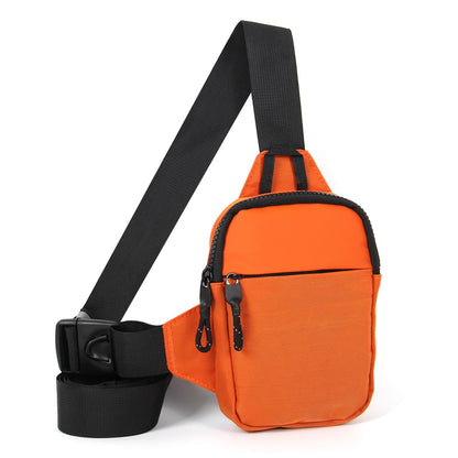New Sports Chest Bag Men's Ultra-small Mobile Phone Messenger Bag Waist Bag Multi-function Carry-on Bag Orange