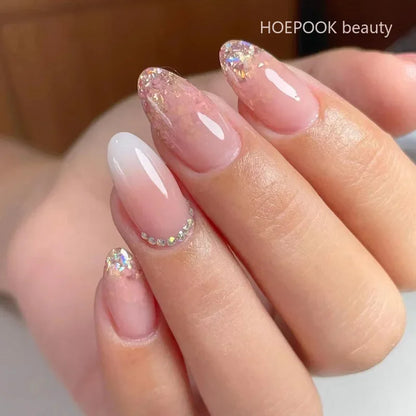 24pcs Nude French Fake Nails White Edge Almond False Nails Art Full Coverage Removable Waterproof Artificial Press on Nail Z564q