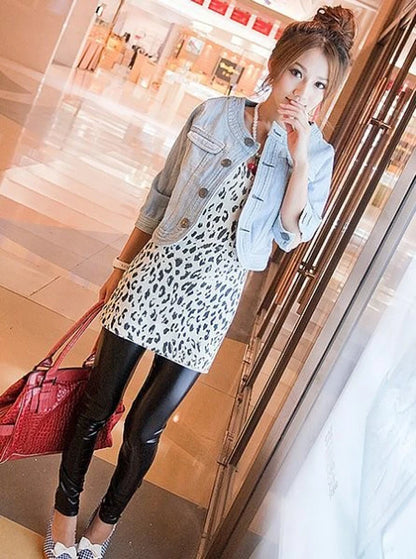2023 Spring/Summer New Denim Jacket Women's Korean Casual Slim All-Match Short Crop Sleeve Short Sleeve Denim Button Up Top