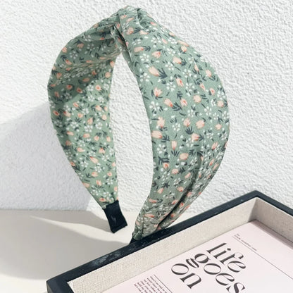 Bohemian Floral Cross Headband Women Wide Bands Hair Hoop Styling Tool Fabric Flower Print Vintage Headwear Accessories Summer