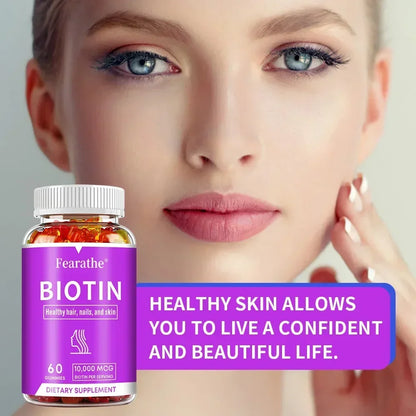 Biotin Gel 10000mcg [Highest Potency] Healthy Hair, Skin & Nails Vitamins for Women, Men & Children