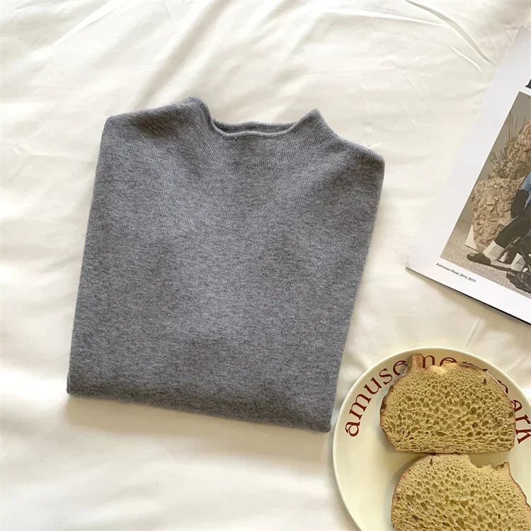 2025 Women Turtleneck Knitted Pullovers Solid Sweater Harajuku Korean Soft Warm Knitwear Autumn Winter Fashion Slim Jumpers Tops Badiee Stylez