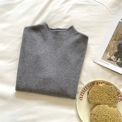 2025 Women Turtleneck Knitted Pullovers Solid Sweater Harajuku Korean Soft Warm Knitwear Autumn Winter Fashion Slim Jumpers Tops Badiee Stylez