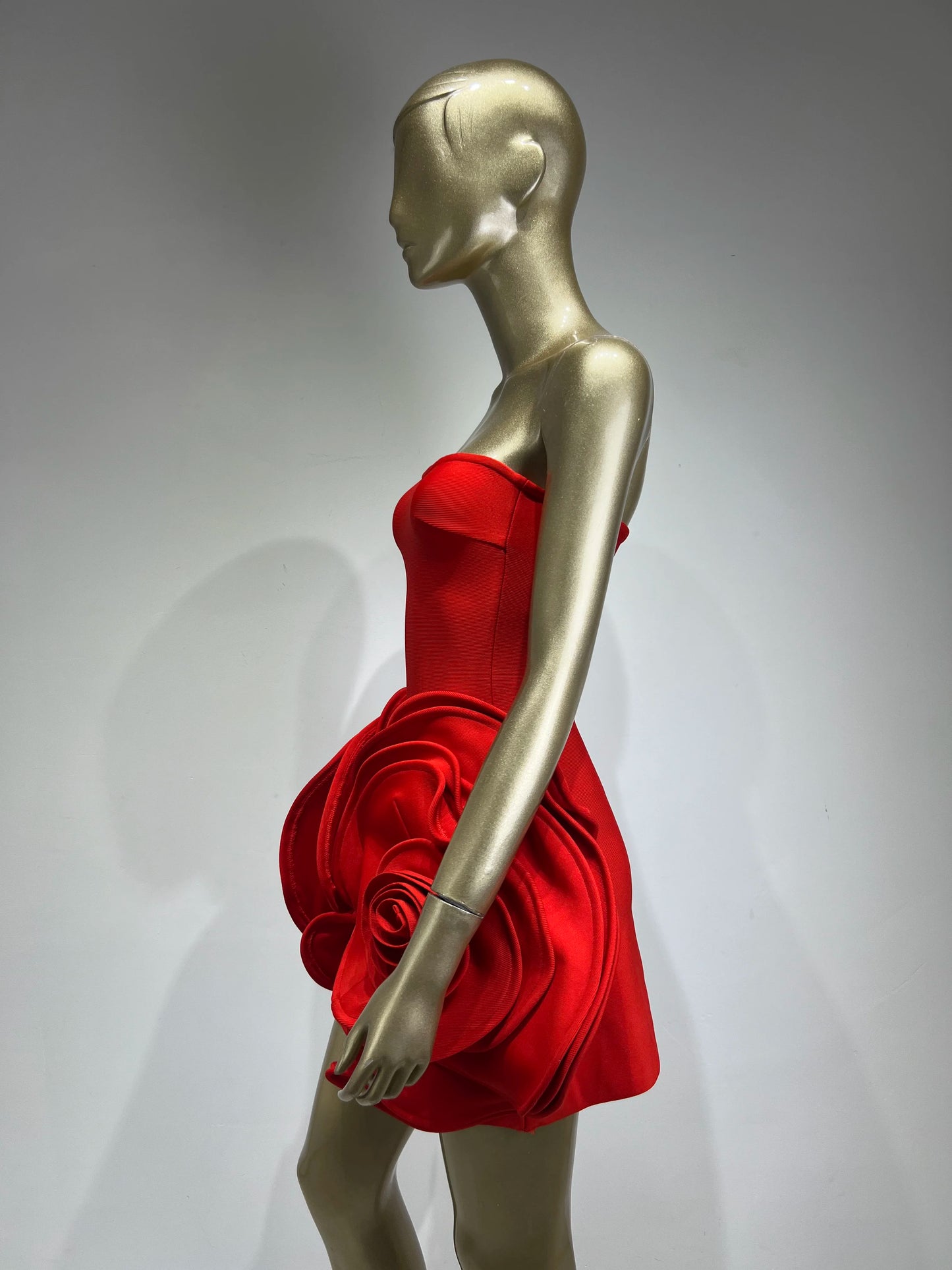 Summer New 2024 Women Sexy Strapless Crystal Flower Bodycon Bandage Dress Celebrity Elegant Birthday Mini Evening Party Dress