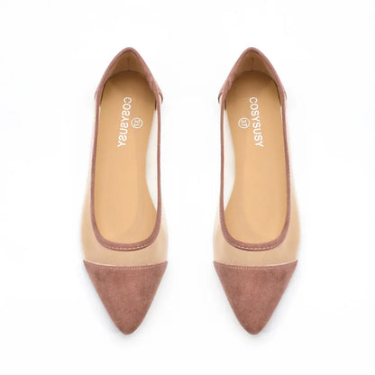 Women's Casual Sandals Pointed Spliced Flat Shoes for Women's Daily Shallow Mouth Fashion Mesh Shoes Single Shoe Women Shoes