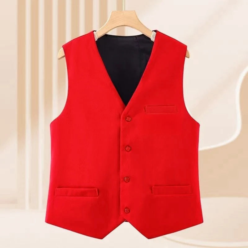 New In Office Lady's Plus Size Waistcoat Matching Casual Chic Elegant Lady's Vest V-Neck Sleeveless Tank Top Loose Coat Jacket