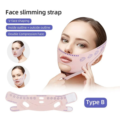 Face Slimming Bandage Women Face Lifting V Line Shaper Chin Cheek Lift Up Belt Anti Wrinkle Strap Facial Beauty Skin Care Tools Type B