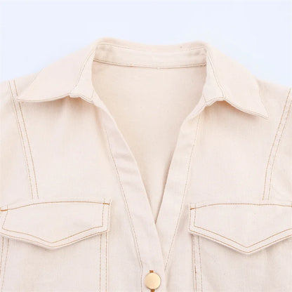 New Long Dresses 2025 Woman Fashion Summer V-neck Single Breasted Slim Fit Denim Skirts Women's Clothing Tops