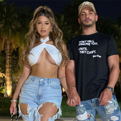 Sexy Cross Halter Corset Tank Tops Y2K Fashion Black Hollow Out Camis Women Tube Tops Backless Slim Crop Top 2024 Woman Clothing