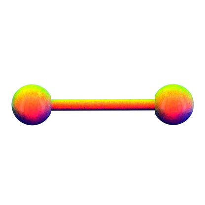 1PCS/4PCS 14G Stainless Steel Tongue Rings Barbell Rainbow Colorful Tongue Bar Piercing Body Jewelry 1PC D 1.6x16mm