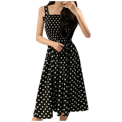 Sexy Off Shoulder Polka Dots Midi Dress Women 2024 Summer Casual High Waist Elegant Office Laides Dresses For Women Badiee Stylez