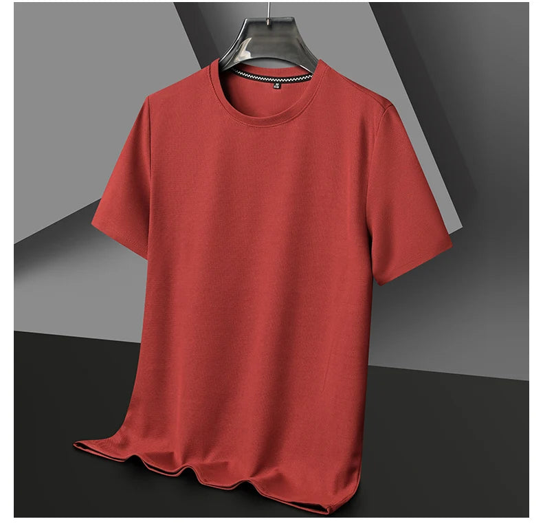 New Summer Waffle Round Neck Short Sleeved T-shirt for Men's Short Sleeved Top Badiee Stylez