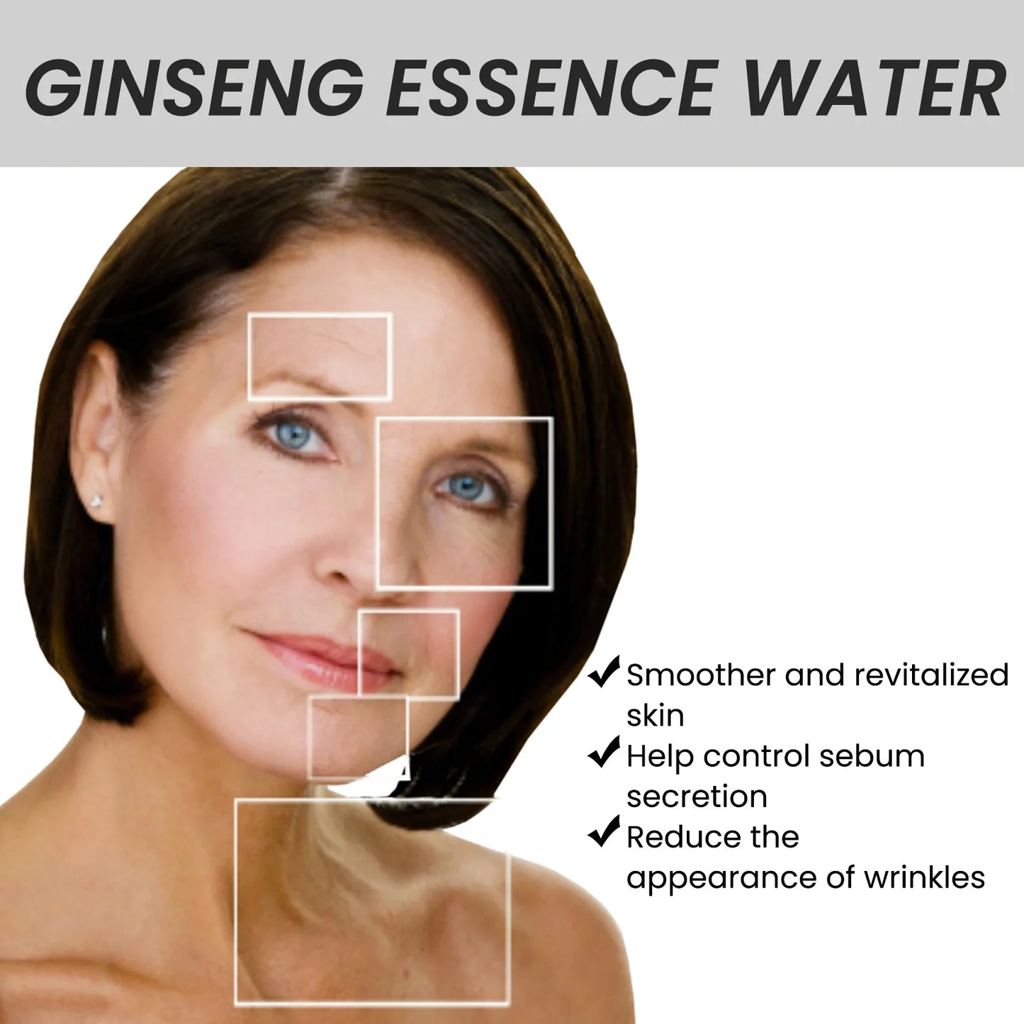 Ginseng Face Essence Anti Aging Fading Fine Lines Wrinkles Remover Tightening Brightening Moisturizing Hyaluronic Acid Serum