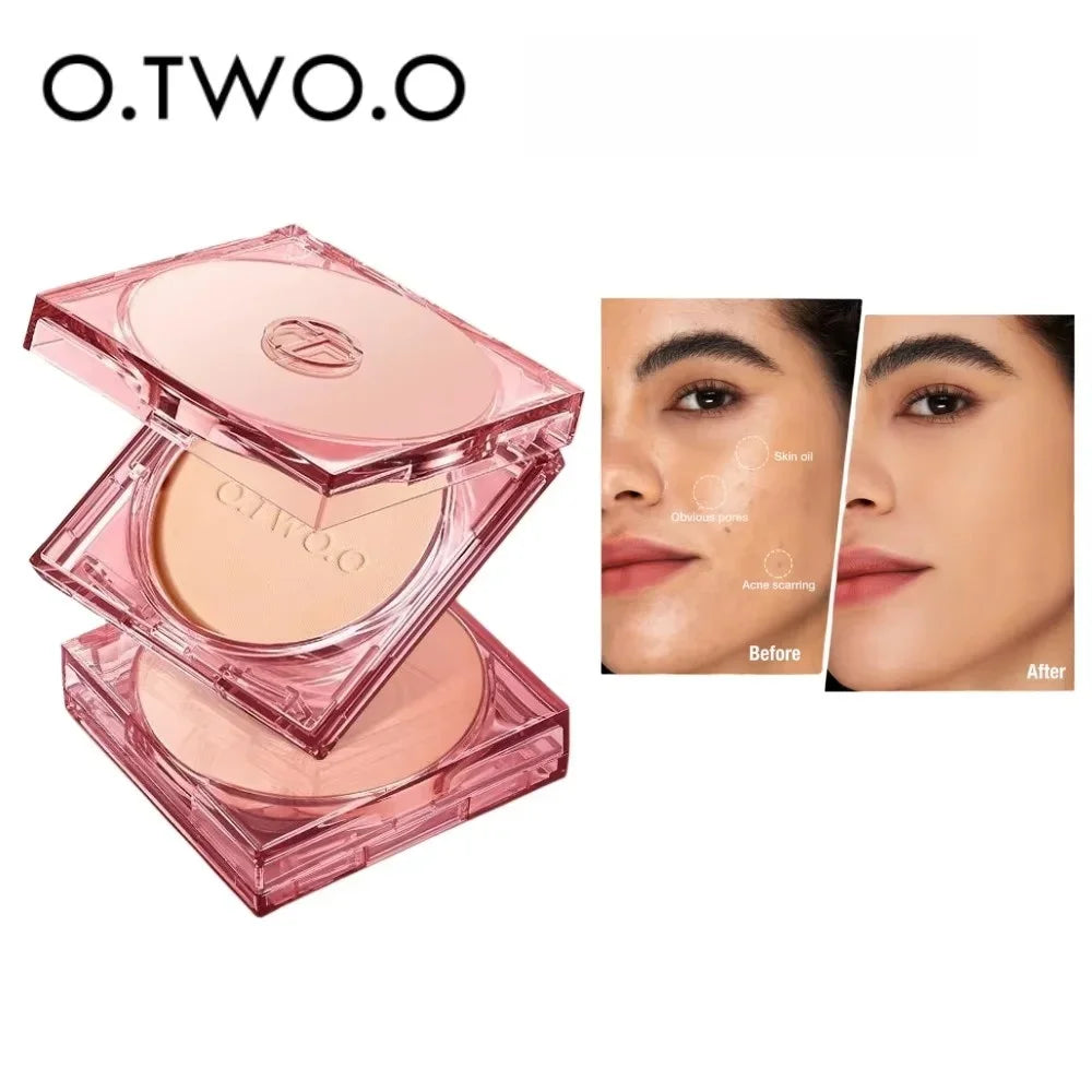 O.TWO.O Face Powder Oil-control 24 Hours Long Lasting Waterproof Matte Face Makeup Cosmetic Setting Compact Powder