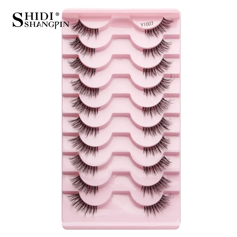 Half Fake Eyelashes 5/10 Half Lashes Soft Natural Cat Eye Lashes Makeup Tool Extension Fluffy Faux Cils maquiagem Half Lashes 10pairs-Y1007