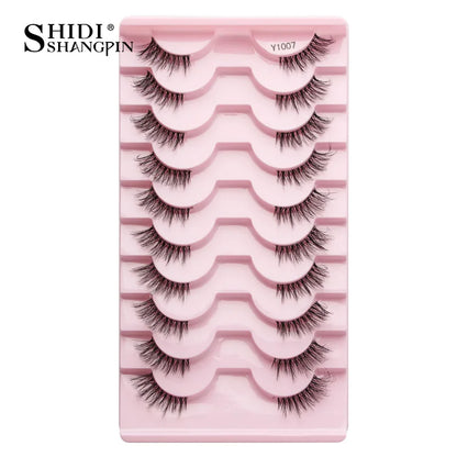 Half Fake Eyelashes 5/10 Half Lashes Soft Natural Cat Eye Lashes Makeup Tool Extension Fluffy Faux Cils maquiagem Half Lashes 10pairs-Y1007