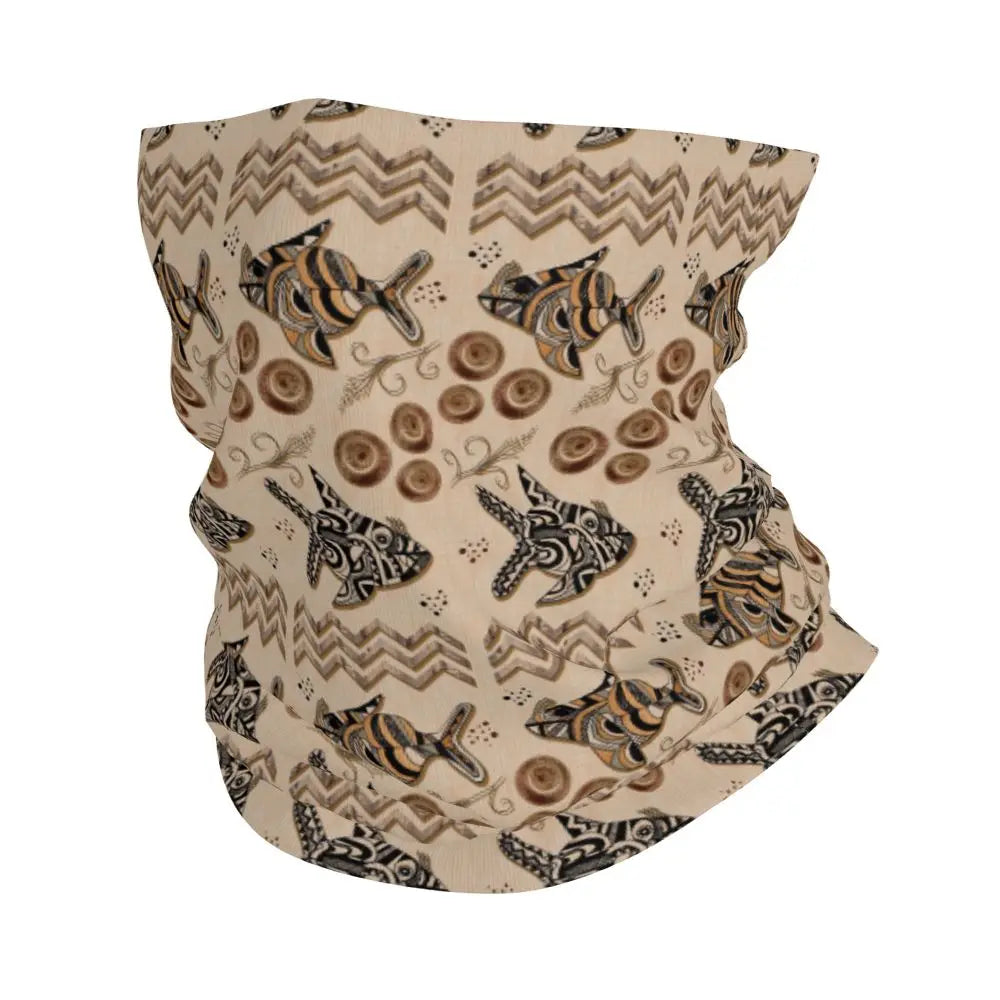 Tapa Or Bark Thin Bandana Neck Gaiter Tapa Style Wrap Scarf Headband Neck Cover