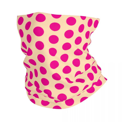 Custom Colorful Pop Art Geometric Polka Dot Bandana Winter Neck Warmer Windproof Wrap Face Scarf for Hiking Gaiter Headband 1 one size