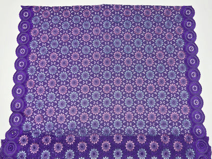 Original Austria Pure Cotton Lace Fabric 2024 High Quality Swiss Voile Embroidery Stones Lace Fabric For Women Celebration Dress