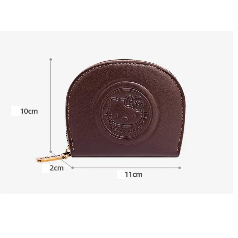 Kawaii Cartoon HELLO KITTY Retro Card Bag Girls Fashion Zipper ID Bag Storage Bag Lightweight Carrying Mini Wallet Women Gifts