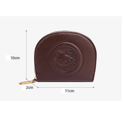 Kawaii Cartoon HELLO KITTY Retro Card Bag Girls Fashion Zipper ID Bag Storage Bag Lightweight Carrying Mini Wallet Women Gifts