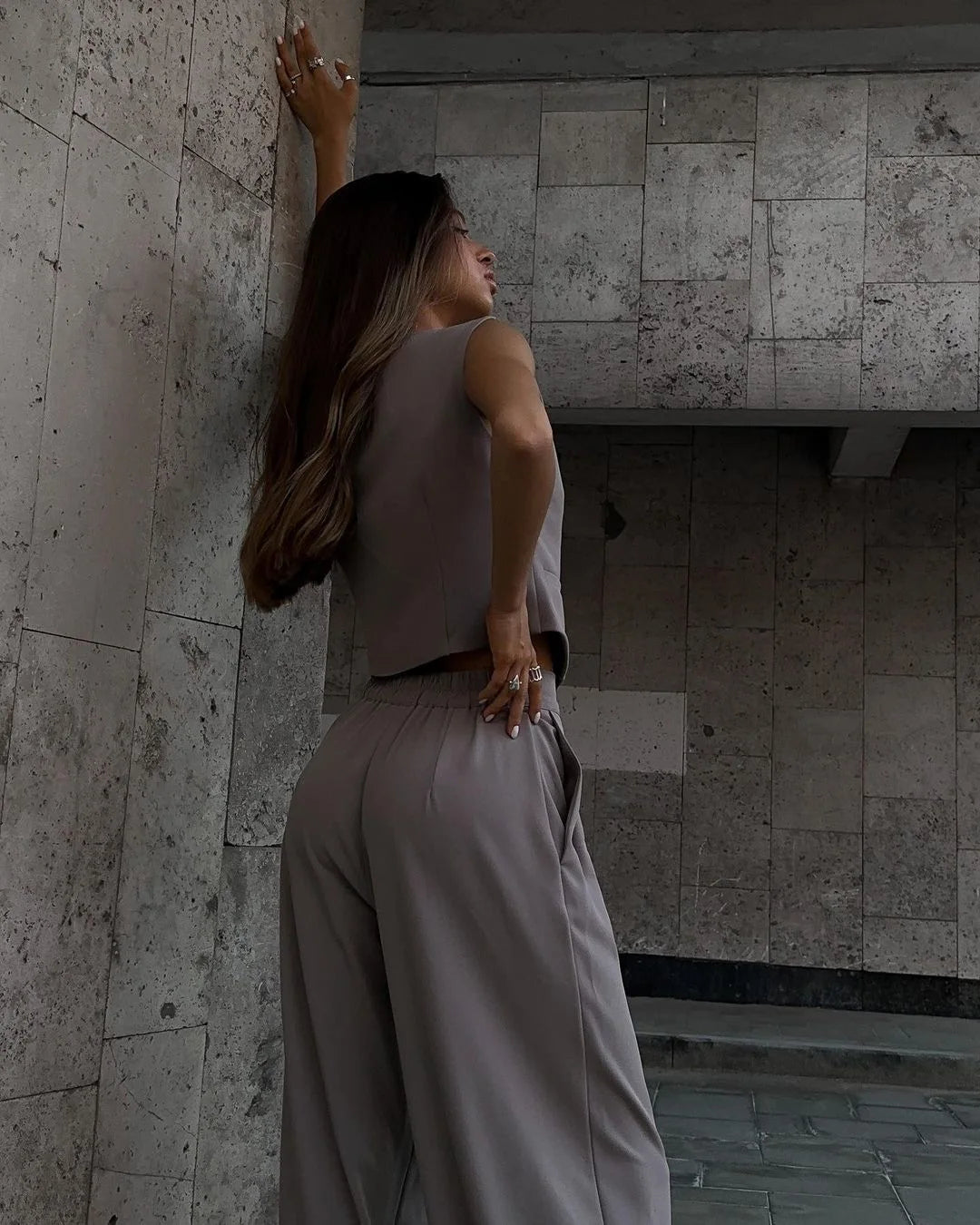 casual sleeveless suit set office lady spring summer elegant slim v-neck blazer tops pants two piece set women outfit 2024