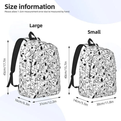 Snoopy Smile Cute Cartoon Backpack for Men Women Cool Student Work Daypack College Canvas Bags with Pocket