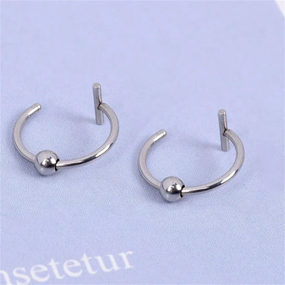 2/4Pcs 18G 316L Stainless Steel Fake Lip Rings for Women Men, Fake Septum Nose Ring Clip On Lip Ring Fake Piercing Jewelry B1-2pcs-Silvery CHINA