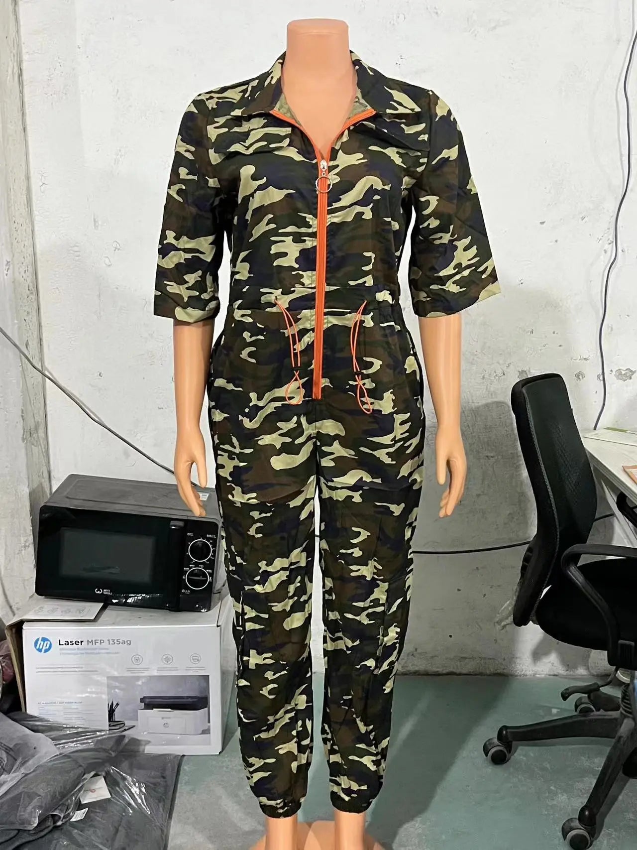 Fashion Jumpsuits for Woman 2025 Summer Camouflage Print Zipper Pocket Design Casual One Pieces Jumpsuit Streetwear Y2K Clothing