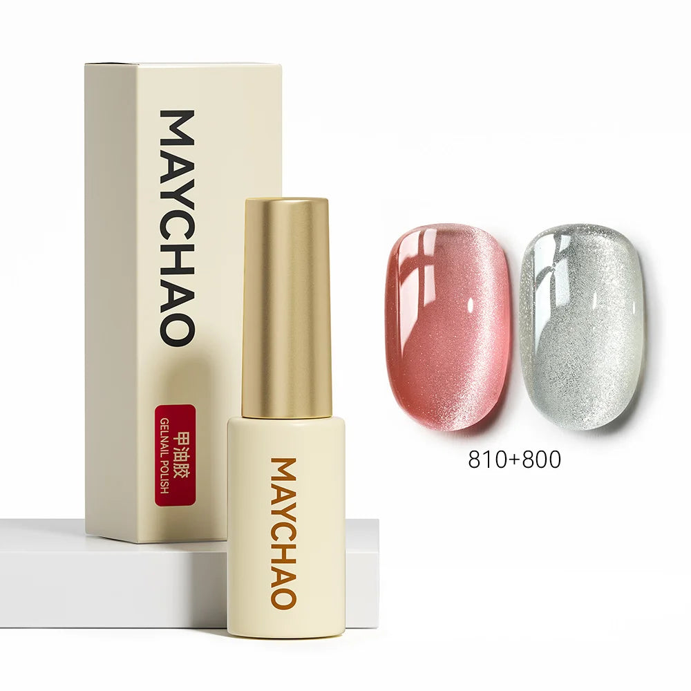 MAYCHAO 5ML Gel Nail Polish 9D Laser Diamond Glitter Cat Eye Gel Semi-Permanent Soak Off UV LED Gel Nail Manicure Tools Nail Art 810And800