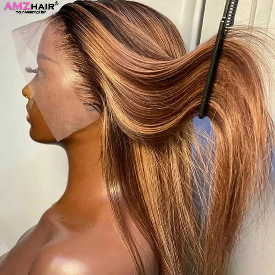 Hd Highlight Straight 13x4 Lace Front Wigs Human Hair Preplucked 360 Full Lace Wig Honey Blonde Colored 13x6 Lace Frontal Wigs United States