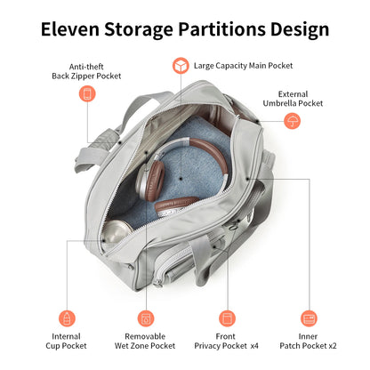 AJI Women Travel Bag Nylon Handheld Travel Bag Carry On Luggage Bag Large Capacity Weekender Gym Sport Holdall Overnight Bag