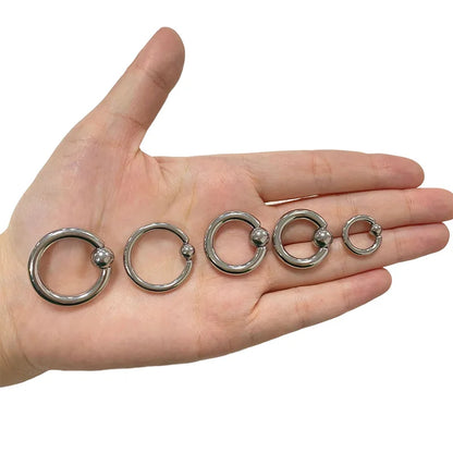 ASTM F136 Titanium Captive Bead Rings PIERC Nose Ring large size Earring 12G 2mm 3mm BCR Hoop Rings punk Piercing Body Jewelry
