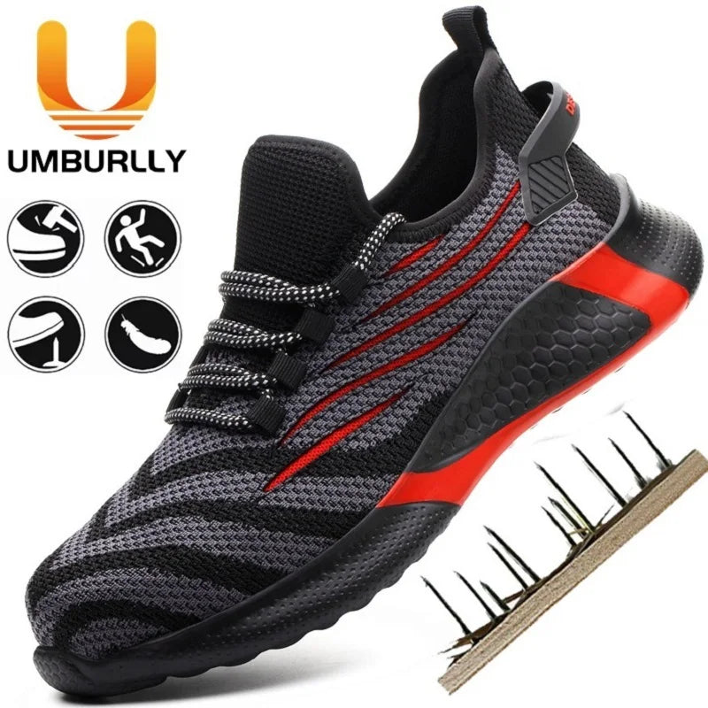 Men Work Safety Shoes Anti-puncture Working Sneakers Male Indestructible Work Shoes Men Boots Lightweight Men Shoes Safety Boots - Badiee Stylez