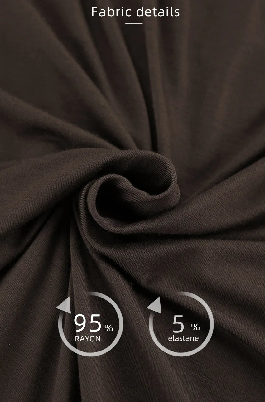 New 2025 Brown Loose Female Sleepwear Suit O-Neck Nightgowns Long Sleeve Nightwear Wide Leg Pants Women's Pajamas 2 Piece Set