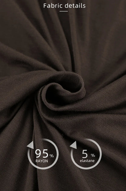 New 2025 Brown Loose Female Sleepwear Suit O-Neck Nightgowns Long Sleeve Nightwear Wide Leg Pants Women's Pajamas 2 Piece Set