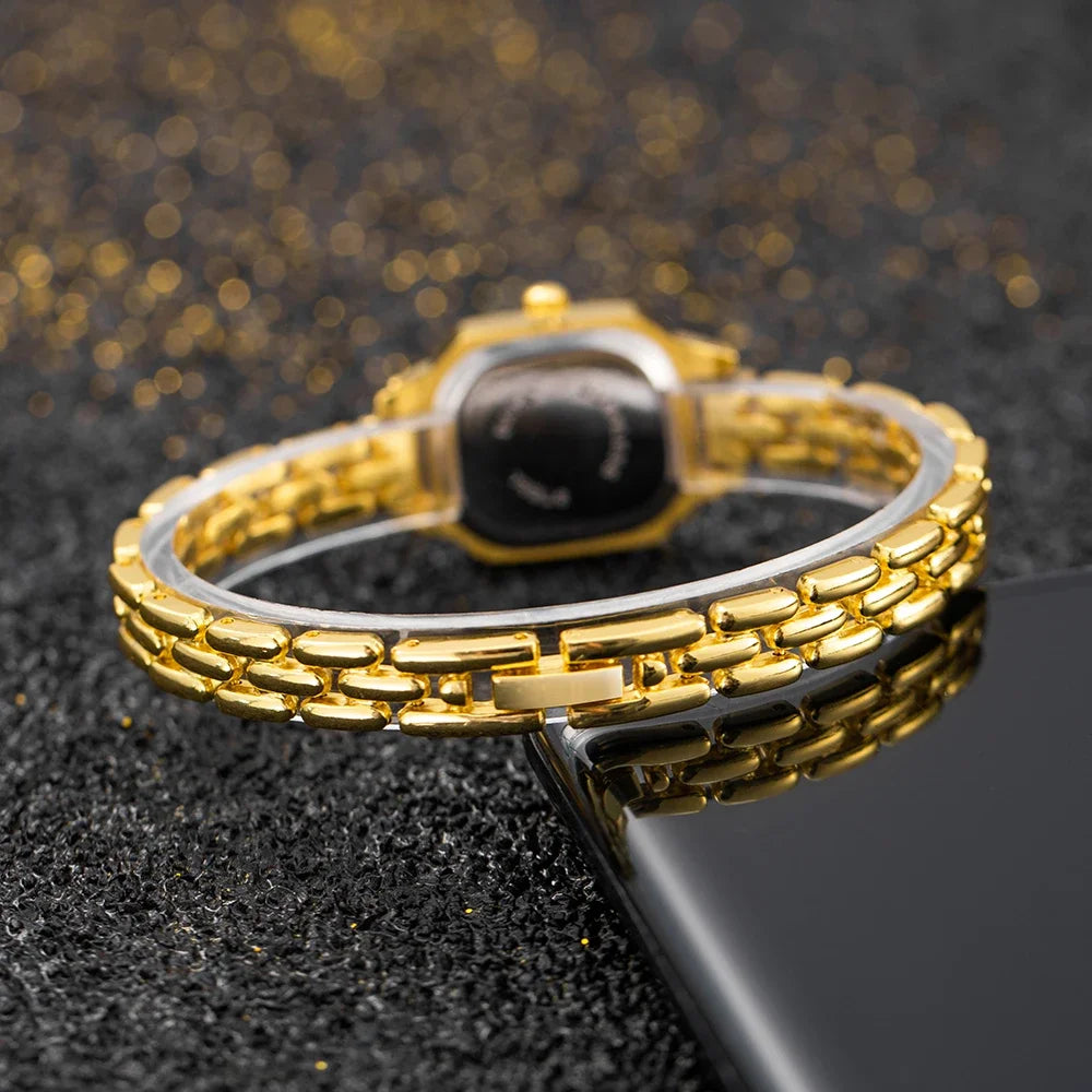 Luxury Golden Women's Quartz Watches Fashion Brand Square Ladies Wristwatches Clock Simple Elegant Woman Watch relogio feminino