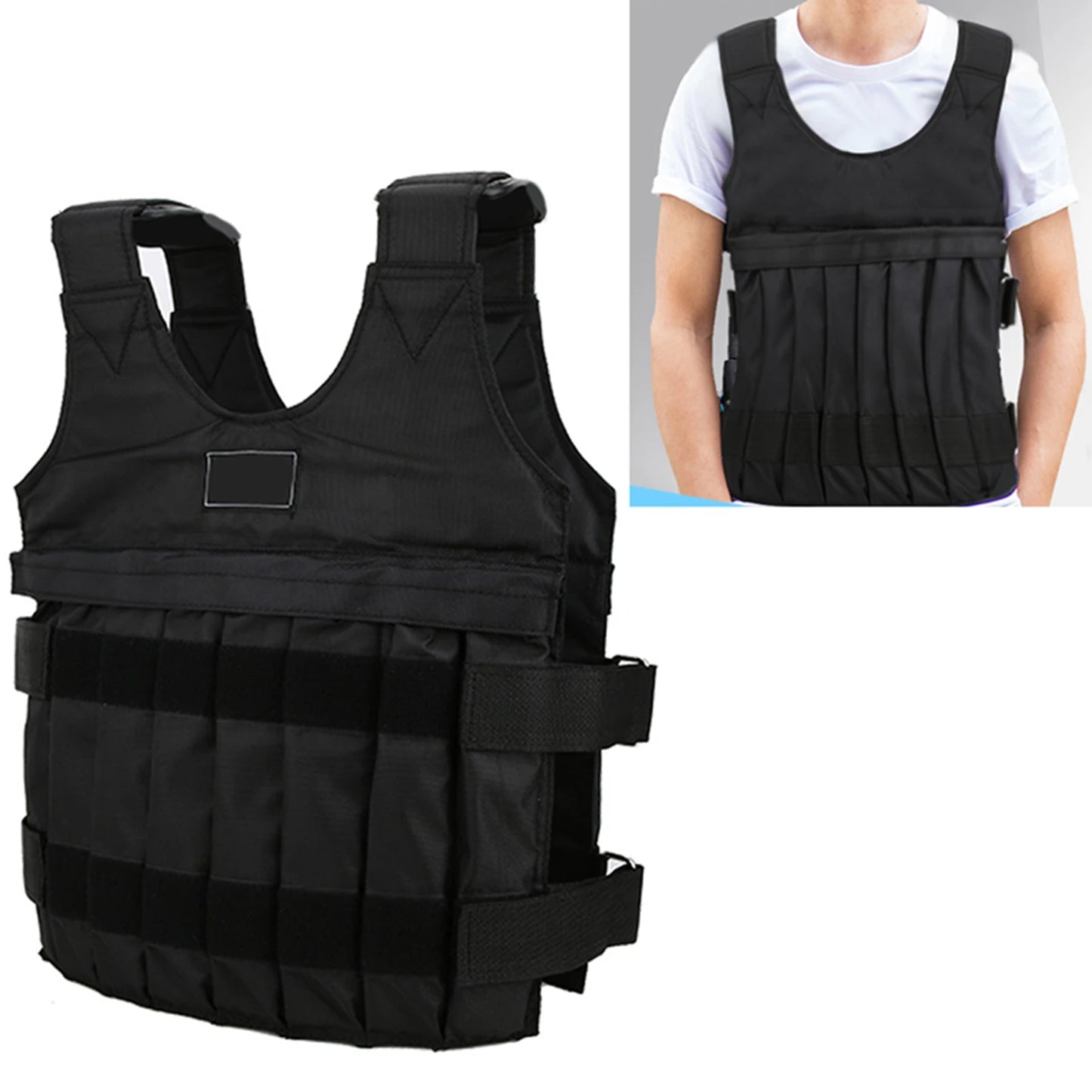 20kg Weighted Vest with 16 Pouches for Sand or Steel Plates, Perfect for Losing Weight and Enhancing Exercise Performance