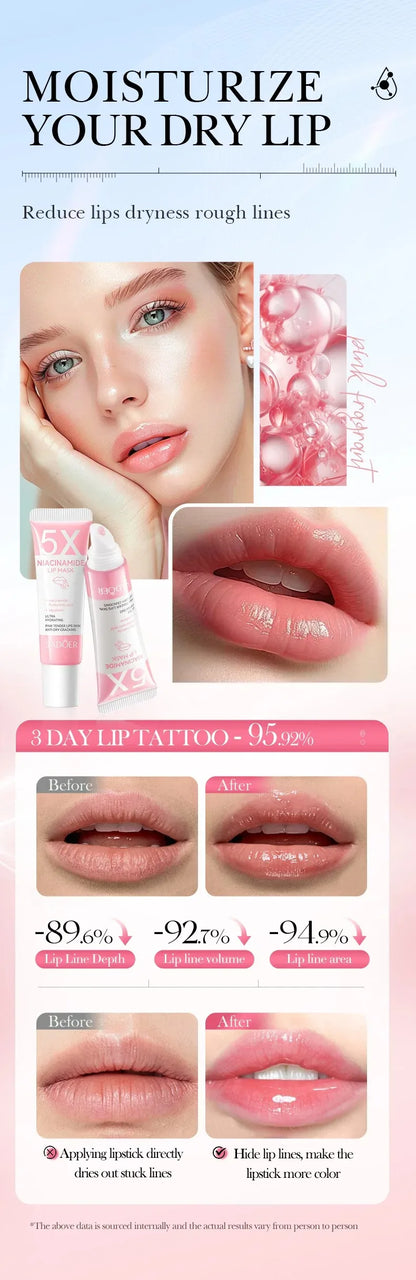 Exfoliating Lip Treatment Mask Gloss - Lightening Melanin Dark Lip Balm Remove Pink Moisturizing Reduce Lip Lines Improve Drynes