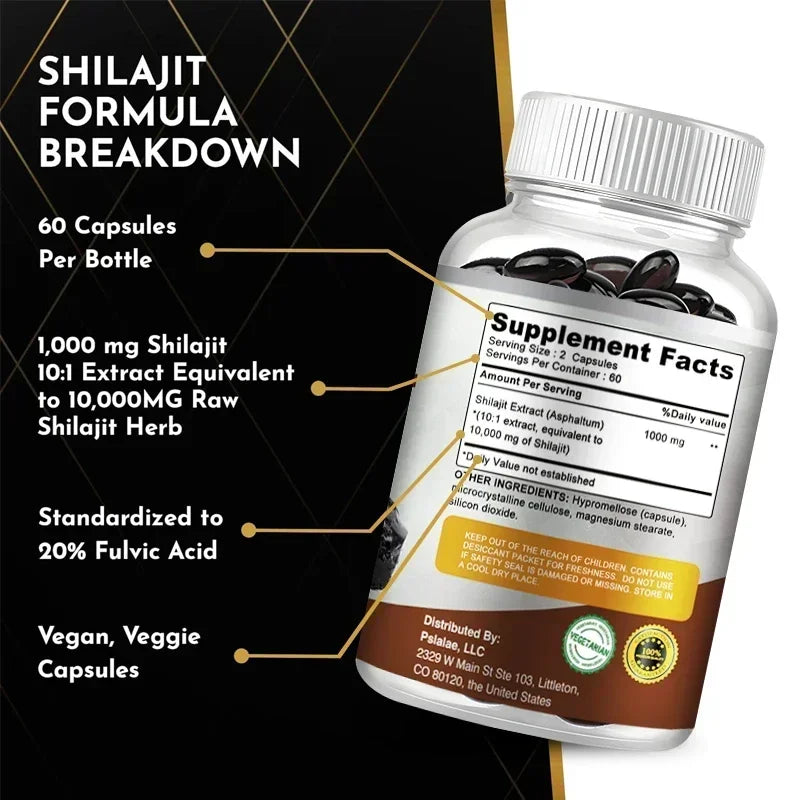 Shilajit Capsules - for Energy, Enhance Men Performance, Muscle Strength, EnduranceSupplement