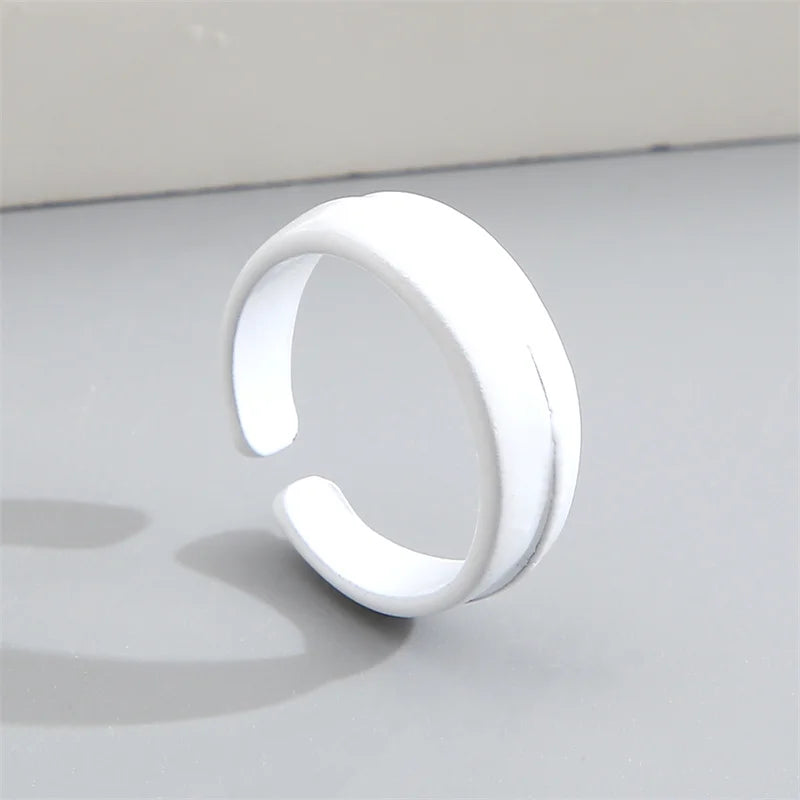 2022 Summer Colorful Ring Set Wholesale Fashion Geometric Chain Candy Color Irregular Opening Rings Women Party Finger Jewelry 5343704