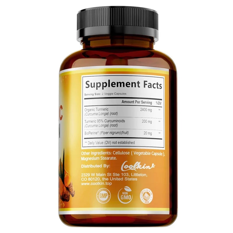 Turmeric Curcumin - Relieve joint pain, promote bone growth, Supports Joint Inflammation, Antioxidant and Digestive Health