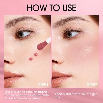 O.TWO.O Liquid Blush Face Blusher Moisturizing Long Lasting Natural Silky Weightless Matte High Pigment Matte Blush Face Makeup