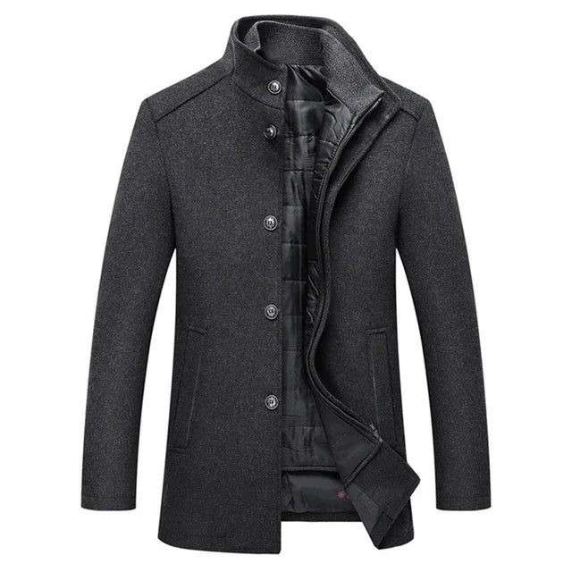 Slim Adjustable Vest Parkas Men Fashion Autumn Clothing Windproof Woolen Male Business Coat Men Brand Winter Warm Jacket Parkas