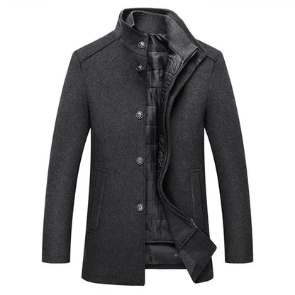 Slim Adjustable Vest Parkas Men Fashion Autumn Clothing Windproof Woolen Male Business Coat Men Brand Winter Warm Jacket Parkas