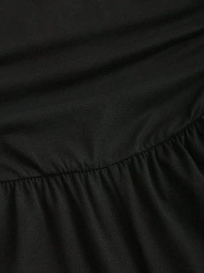 Women Summer Elegant Black High-Waist Knitted Suspender Jumpsuit Backless Women's Loose Wide-Leg Pants European Style Jumpsuit Badiee Stylez